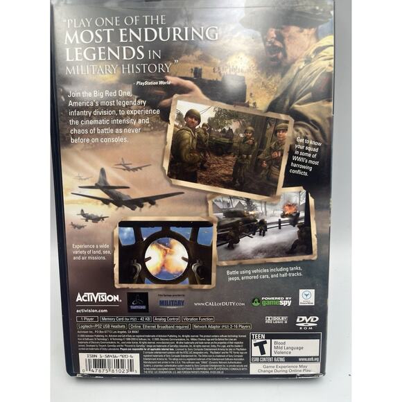 Call of Duty 2: Big Red One (Sony PlayStation 2 PS2, 2005) - Tested - Picture 5 of 6